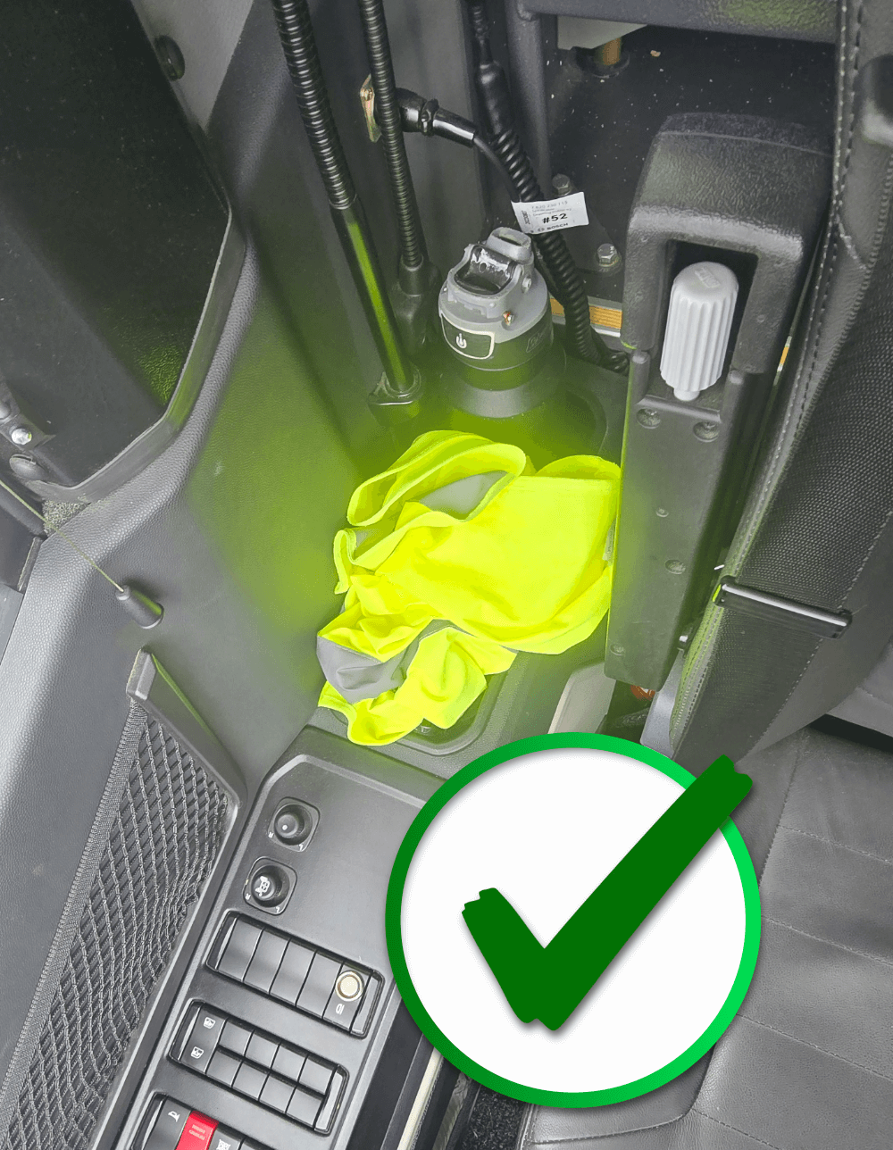 stash your vest while driving